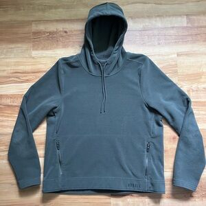 NOBULL Grey Hooded Fleece Pullover